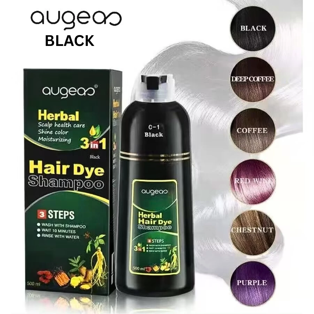 Augeas, Hair Dye Shampoo Black 500ml Augeas, Hair Dye Shampoo Black 500ml